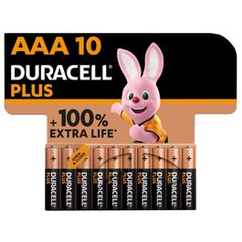 DURACELL - PLUS POWER 100 ALKALINE BATTERY AAA LR03 BLISTER * 10